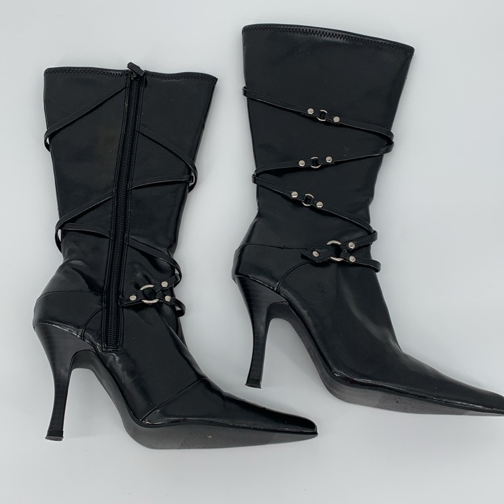 Pointy Black Boots Size 5 - Picture 2 of 8